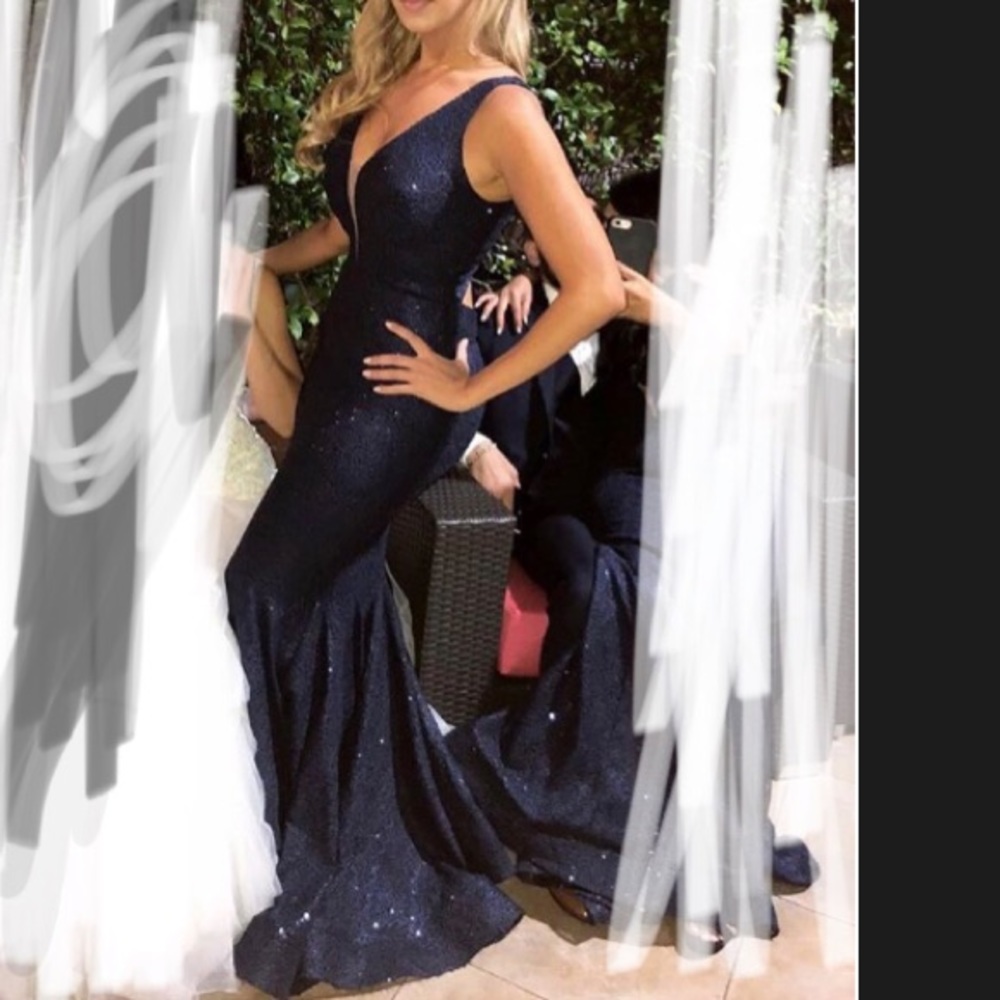 Navy blue Nicole Bakti gown